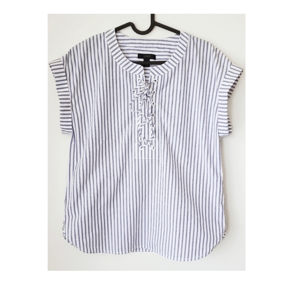 J crew cotton lace up popover shirt - Picture 3 of 7